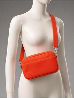BEIS Bright Orange Crossbody Bag with Adjustable Strap